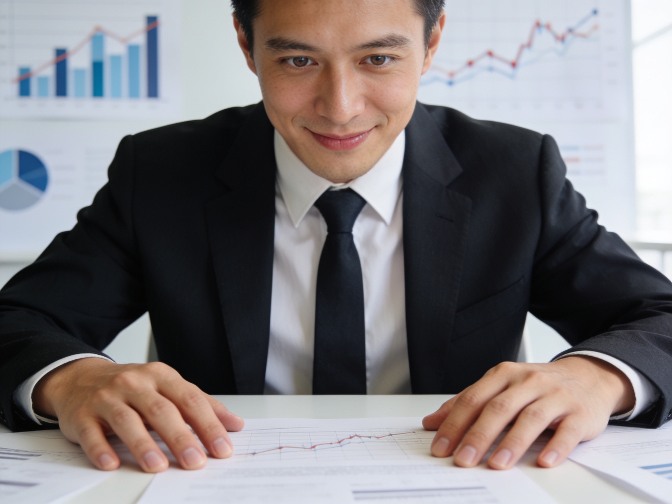 Investor profesional menganalisis perbandingan saham dan properti